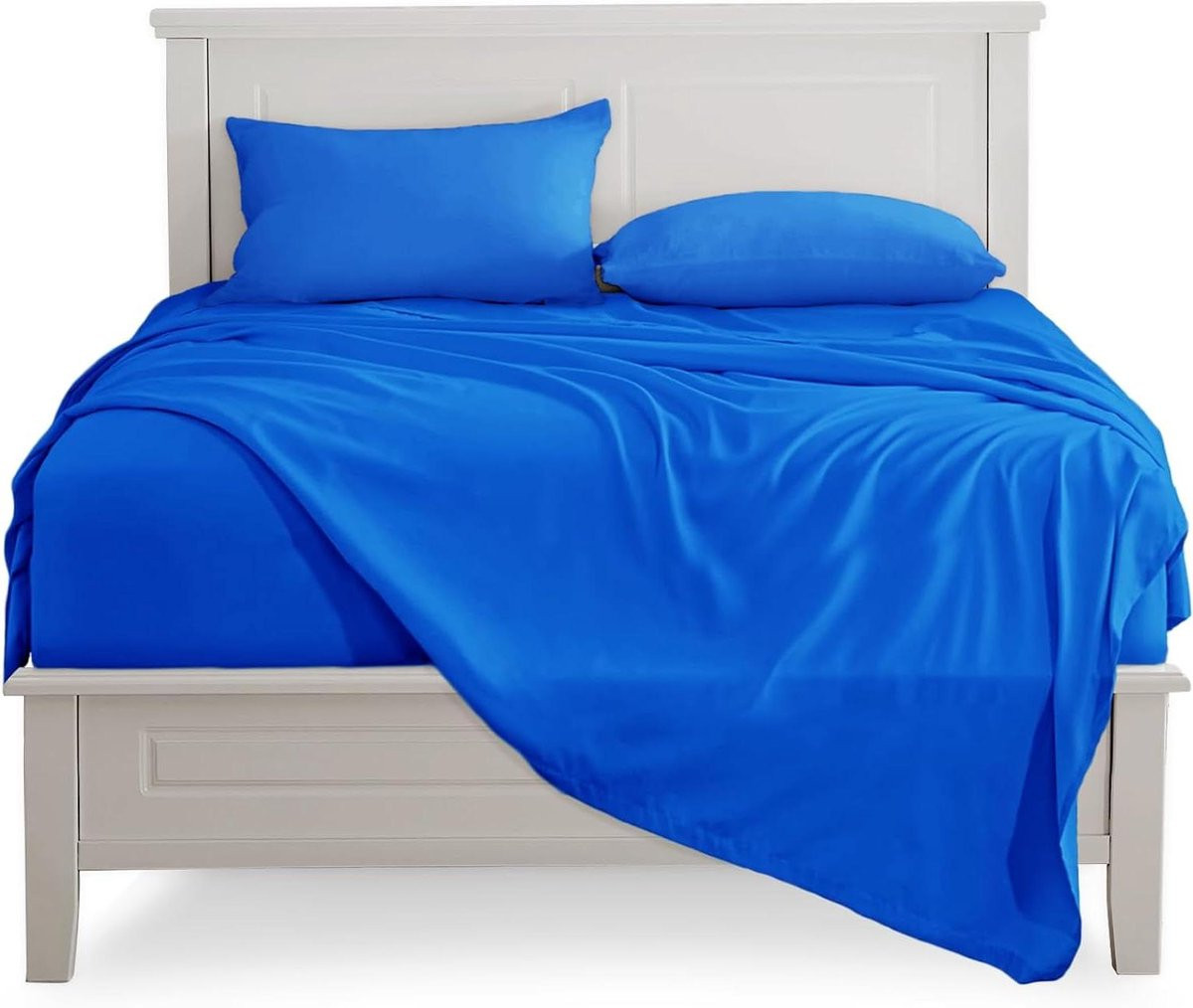 4-delige katoenen beddengoed set in het blauw