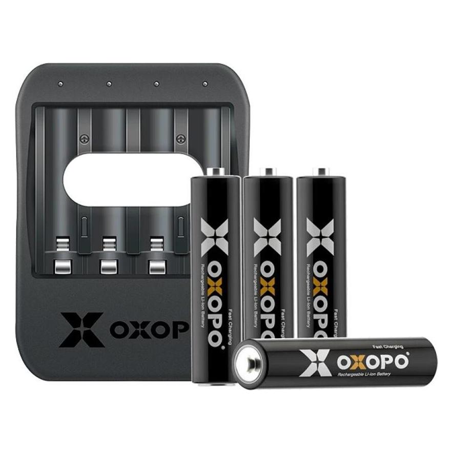 Oxopo Battery charger for Li-ion incl. 4 AA 1850mah Li-ion (4 Stk., AA, Ladegerät inkl. Akku) (OX2775AA)