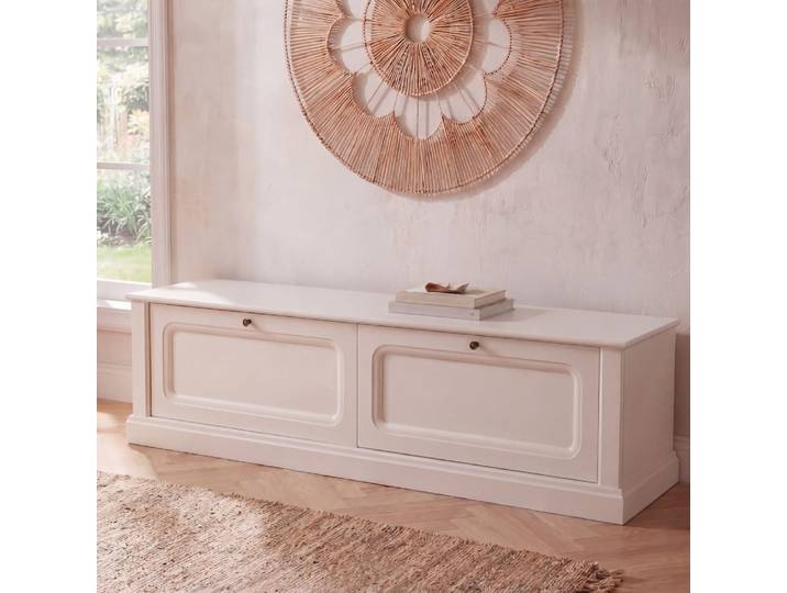 Meuble TV écru, L160 cm