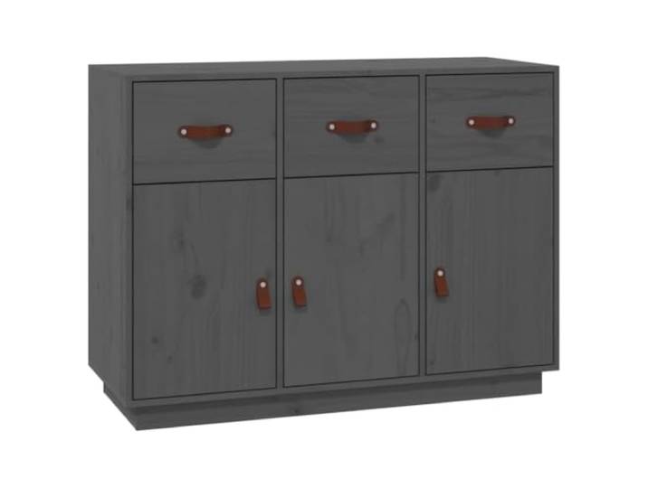 KGFHERENB Sideboard Grau 100x40x75 cm Massivholz Kiefer Kommode Praktische Kommode aus Kiefernholz mit 6 Fächern und 3 Schubladen für Wohnzimmer, Schlafzimmer oder Flur.