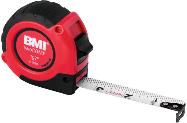 Bmi Mètre-ruban twoCOMP lecture en pouces, Longueur ruban: 312 Pouces (462220 312)