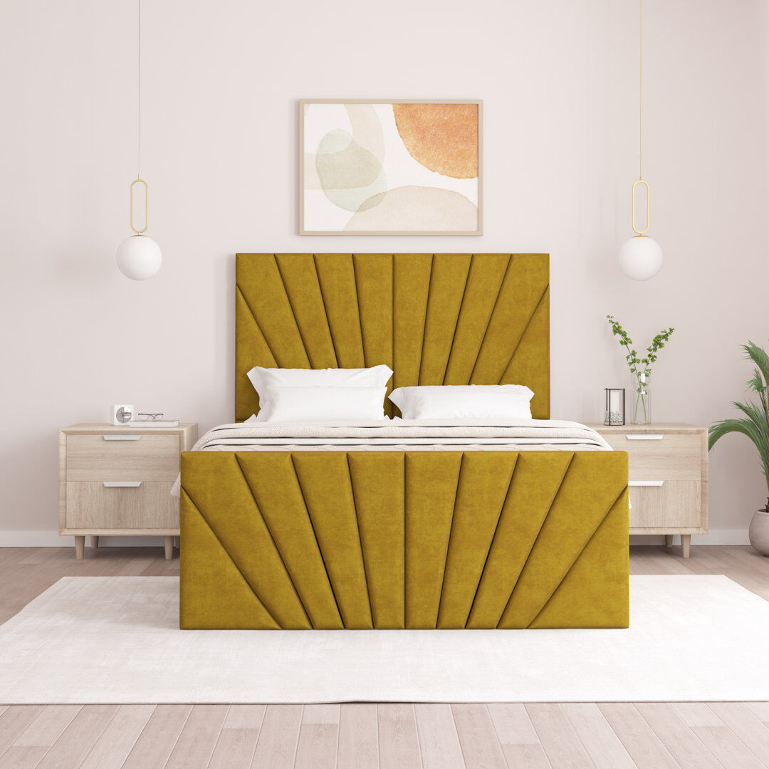 Brayden Studio Odolo Upholstered Ottoman Storage Bed Turmeric Single (3')