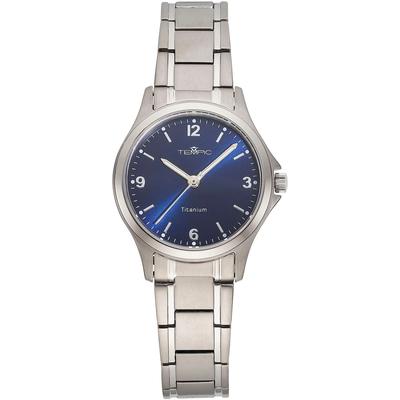 Titanuhr TEMPIC, silber (titansilberfarben, blau), Armbanduhren, Damen, titansilberfarben, Quarzuhr, Armbanduhr, Damenuhr, analog, Titanarmband