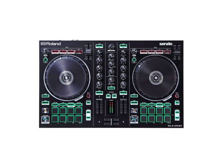 Roland Audio DJ Controller Roland DJ-202 2-Kanal 4-Deck USB-DJ-Controller, enthält Serato DJ Intro
