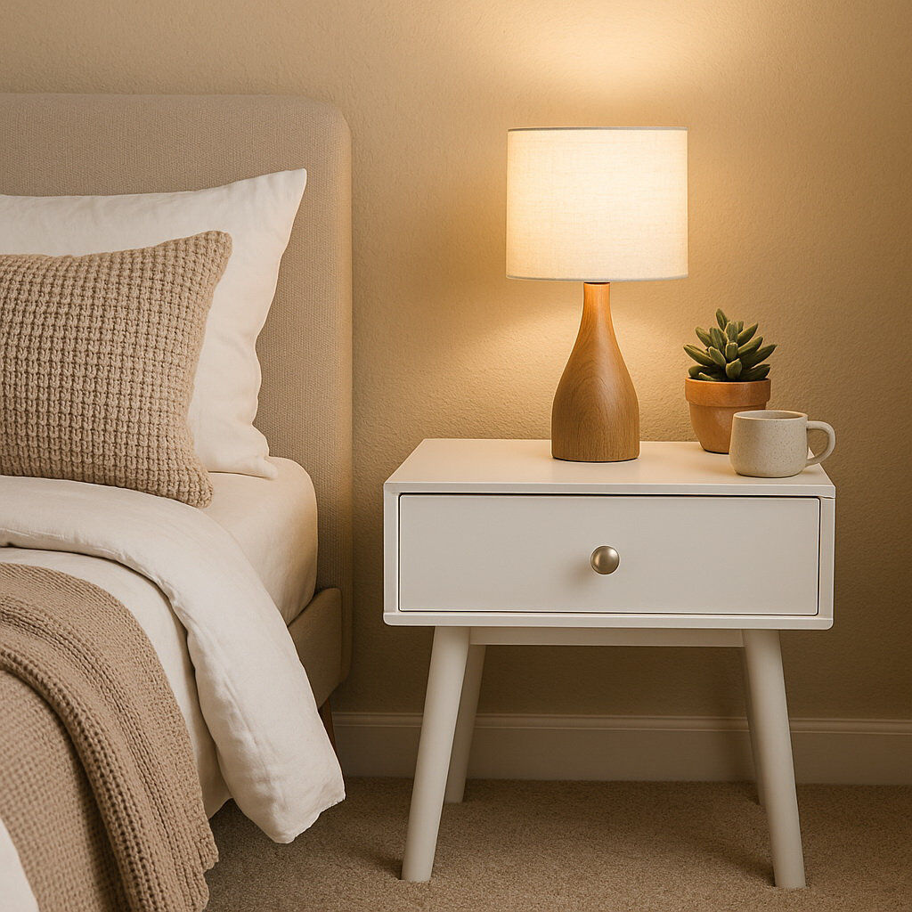 Hykkon Fritz 40 cm W Bedside Table White 48cm H X 40cm W X 30cm D