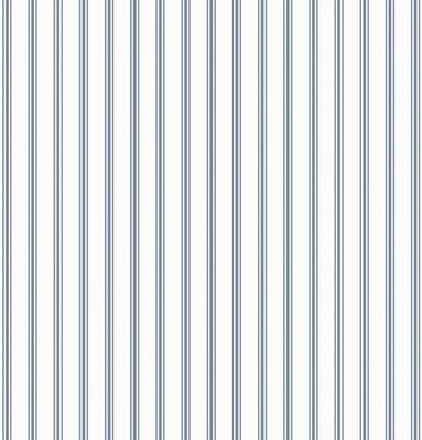Laura Ashley Farnworth Stripe Smoke Blue Wallpaper