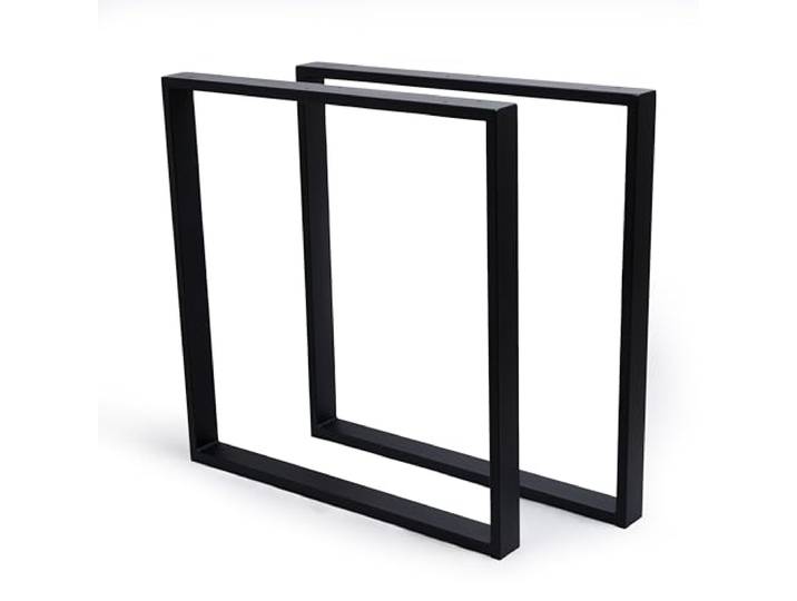 Tischbeine Metall Schwarz 72 cm - Tischkufen aus 2 mm Stahl Heavy Duty Industrielles Design, pulverbeschichtete Oberfläche, kratzfest und mit Kunststoffkappen zum Schutz empfindlicher Böden