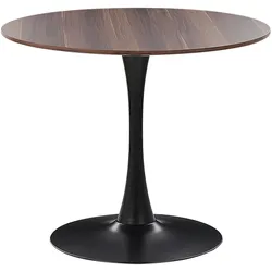 ESSTISCH 90/90/74 cm Dunkelbraun, Schwarz Rund Boca