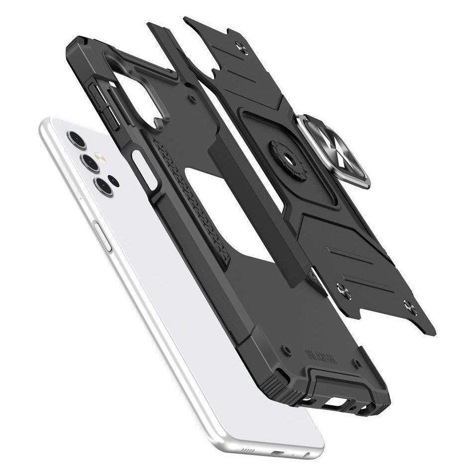 Wozinsky Ring Armor Tough Hybrid Case Cover + Magnetic Mount for Samsung Galaxy A13 5G black (Samsung Galaxy A13 5G) (Wozinsky Ring Armor Samsung A13 5G Black)
