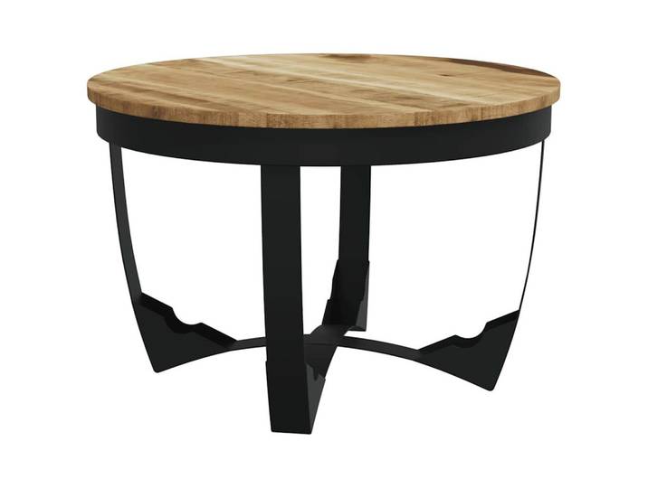 furnicato Couchtisch Wohnzimmertisch Vollholz Industrie-Stil 60 x 40 cm Braun (1-St), Handgefertigter Kaffeetisch mit lackierter Oberfläche als Sofatisch