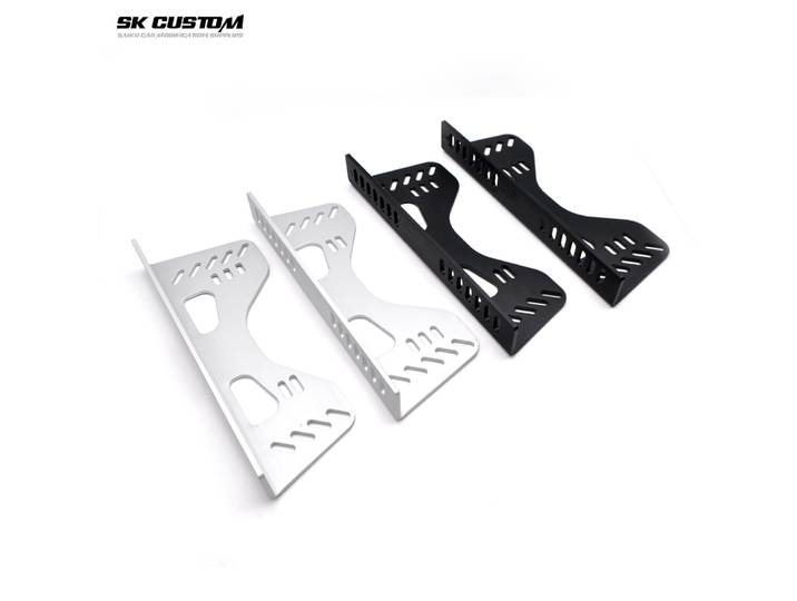 Supports Latéraux de Sièges Épais pour Voiture, Modification Universelle, en Alliage d'Al, Noir et Argent, E27, 2 Pièces