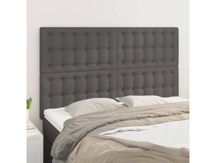 KTHLBRH Kopfteil für Bett, 4 Stück, grau, aus Kunstleder, klassisches Design, elegantes Design, langlebig und schmutzabweisend, höhenverstellbar mit Oberfläche