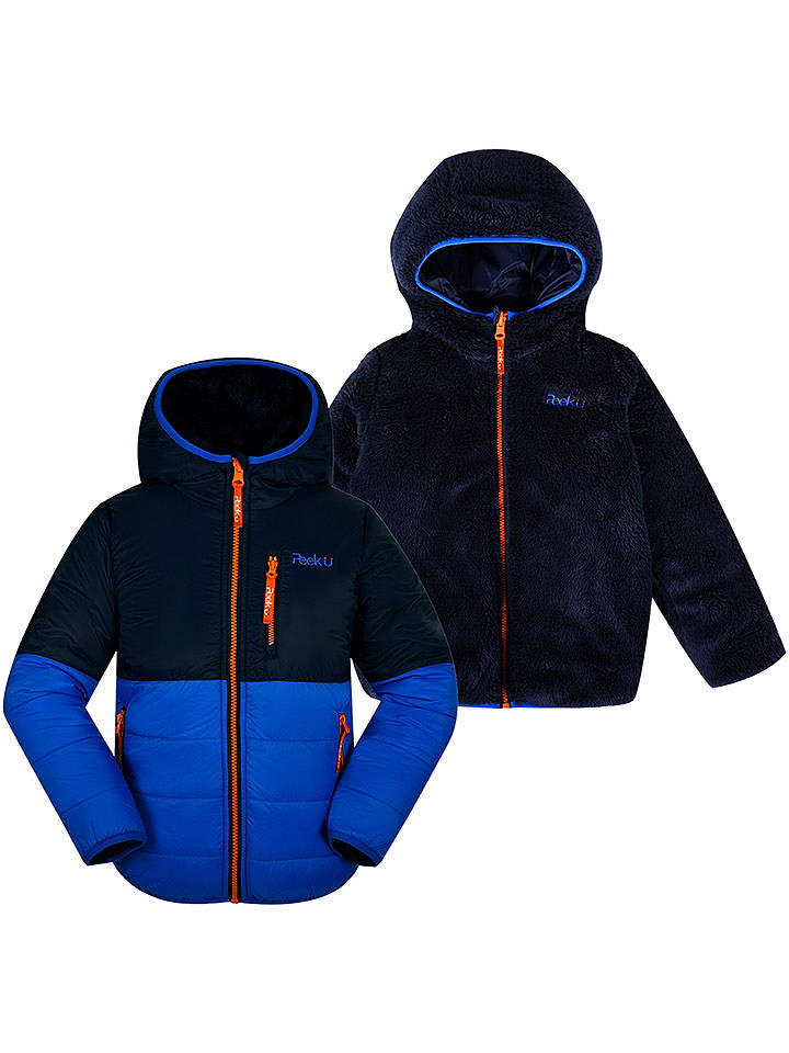Peek U Wende-Steppjacke "Wolf" in Dunkelblau/ Blau - 140
