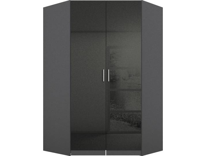 rauch Kleiderschrank Schrank Eckschrank Ankleide Garderobe CELLE Schenkelmass: 117x117 cm, Höhe 197/210 cm, optional mit Spiegel oder Hochglanzfront MADE IN GERMANY