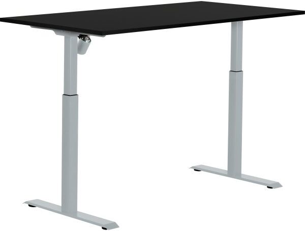Sun-Flex I Hæve-Sænkebord, 160x80, Grå/sort