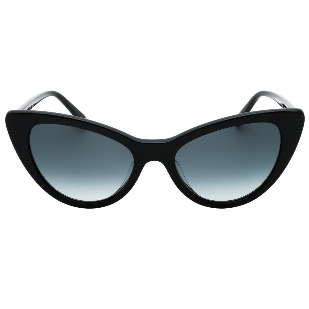Dunkelgraue Cat-Eye-Sonnenbrille mit SF-Objektiv und schwarzen Cat-Eye-Sonnenbrillen von Banana Republic