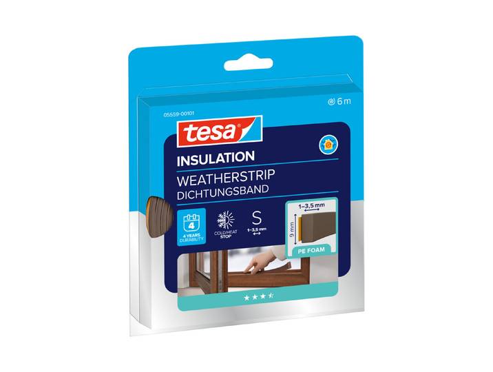 Tesa Tesamoll Schaumstoffdichtung I-Profil Braun 6 m 9 × 3.5 mm
