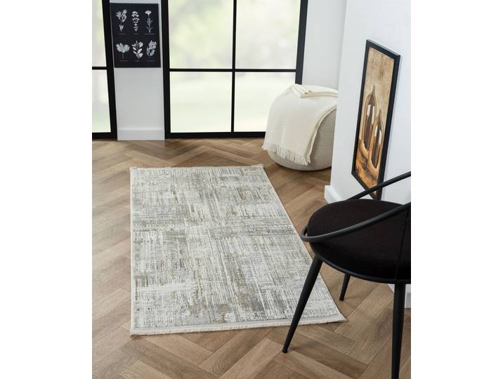 Teppich My Taste , beige (creme, hellgrau, altgoldfarben), B:80cm H:10mm L:150cm, Polyester, MYFLAIR MÖBEL & ACCESSOIRES, Teppiche, Teppich, Kurzflor, modernes Design, besonders weich, auch in rund erhältlich