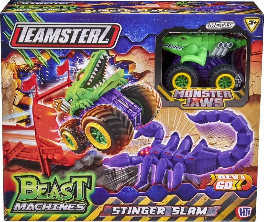 Teamsterz Beast Machines Monster Jaws Scorpion Slam Speelset met Scorpion Car Launcher, Car Track en Monster Cars