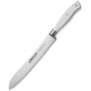 Arcos Brotmesser Riviera Blanc 231324, 20 cm Edelstahlklinge mit Wellenschliff und Kunststoffgriff