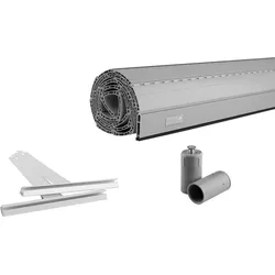 Schellenberg Rolladenpanzer Set PVC Mini, 90 x 110 cm, für 40 mm Stahlrohrwellen, inklusive Rolladen Aufhängefeder, Alu-Endleiste, Rolladenstopper, grau