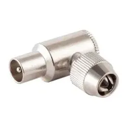 Koaxial-Winkelstecker, Schraubanschluß, Metall