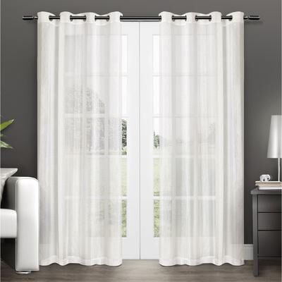ATI Home Penny Sheer Grommet Top Curtain Panel Pair
