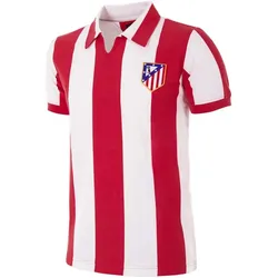 Copa Football, Herren, Fussballtrikot, Atlético Madrid 1970 - 71 Retro Trikot (L), Rot, Weiss