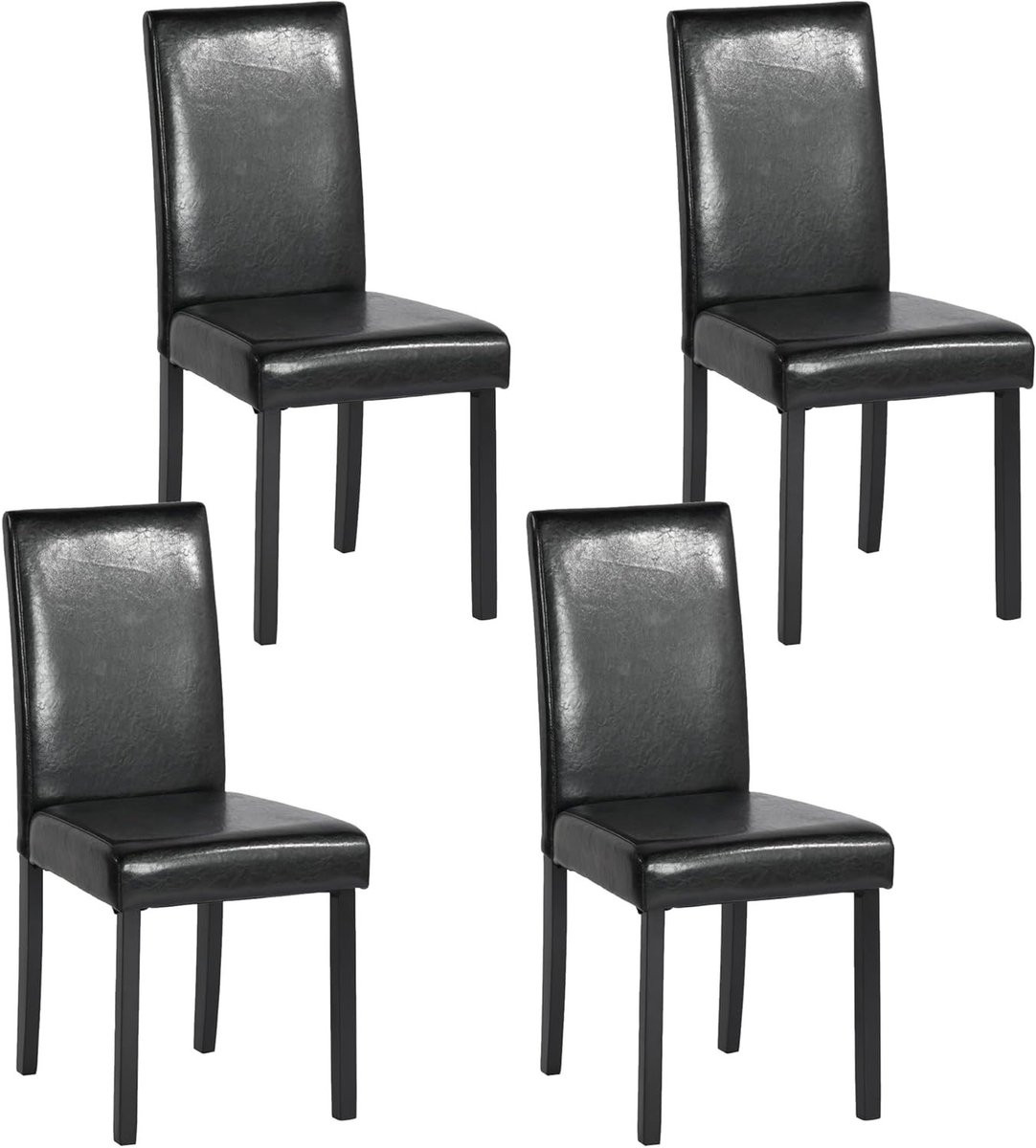 Set van 4 extra comfortabele eetkamerstoelen - Zwart