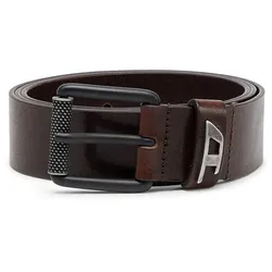 DIESEL Herren Gürtel - B-DAVE II, Leder, Metall Dornschließe, Logo-Prägung Braun / 85 cm