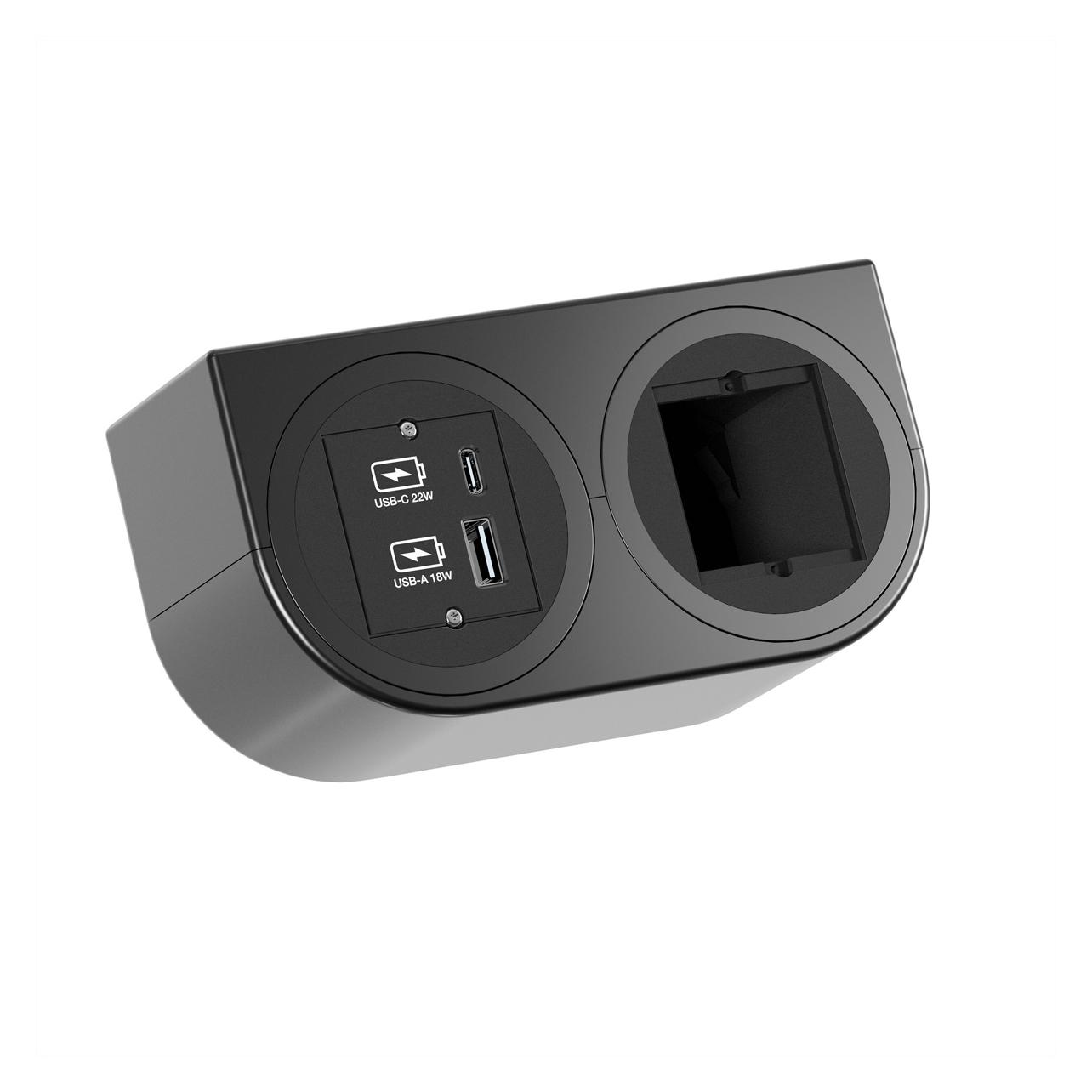 Bachmann Anschlussfelder PIX HOLDER (2x, USB-A, USB-C) (BM0020114)