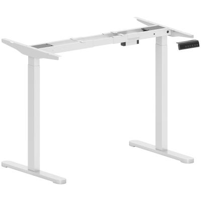 OKWISH Elektrisches Schreibtischgestell höhenverstellbar Weiß 118x130x45 cm mit 2 Motoren 3 Speicherplätzen LED Anzeige Kollisionsschutz Stahlrahmen
