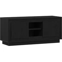 Helloshop26 - Funktionales rechteckiges TV-Möbel mit Stauraum und Regalböden 102 x 35 x 45 cm aus schwarzem Holzwerkstoff