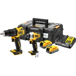 DEWALT 2er Akku Kombopack XR 18V + 2 Powerstack Akkus + Schnellladegerät IV - DCK2062E2T-QW