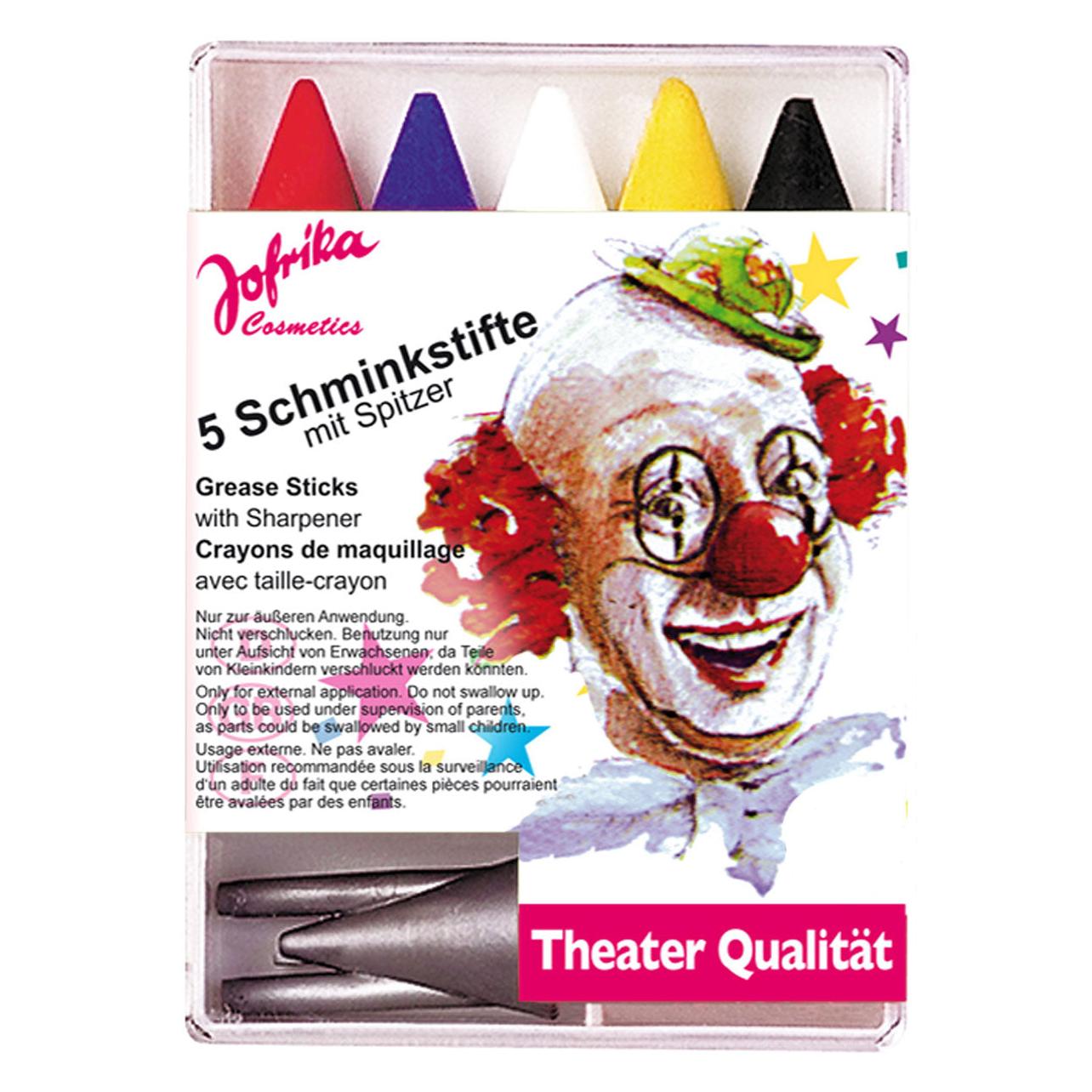 Jofrika 5 Schminkstifte mit Spitzer (07218)