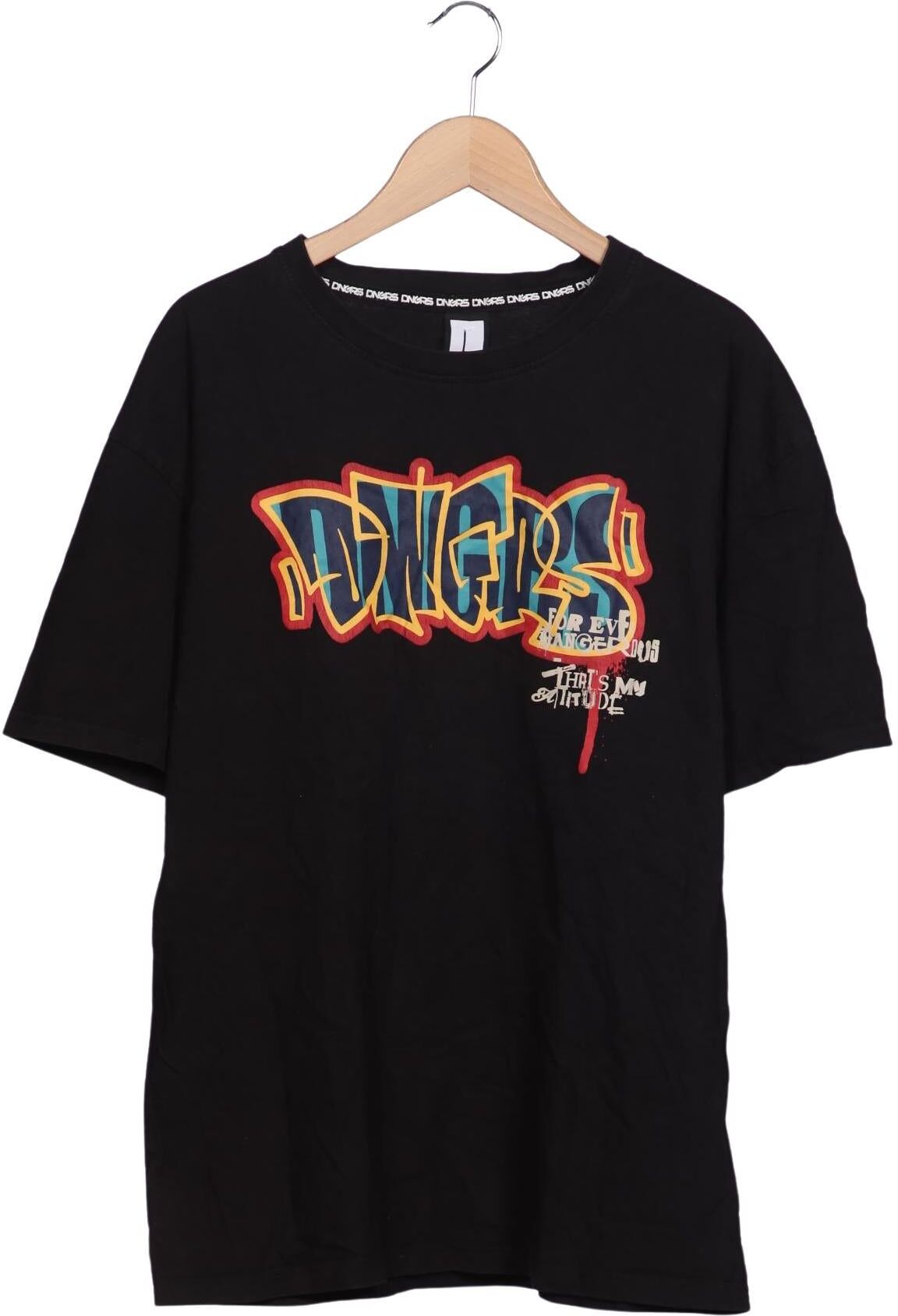 Dangerous Dngrs Herren T-Shirt, Schwarz, Gr. L, kein / Etikett - Second Hand