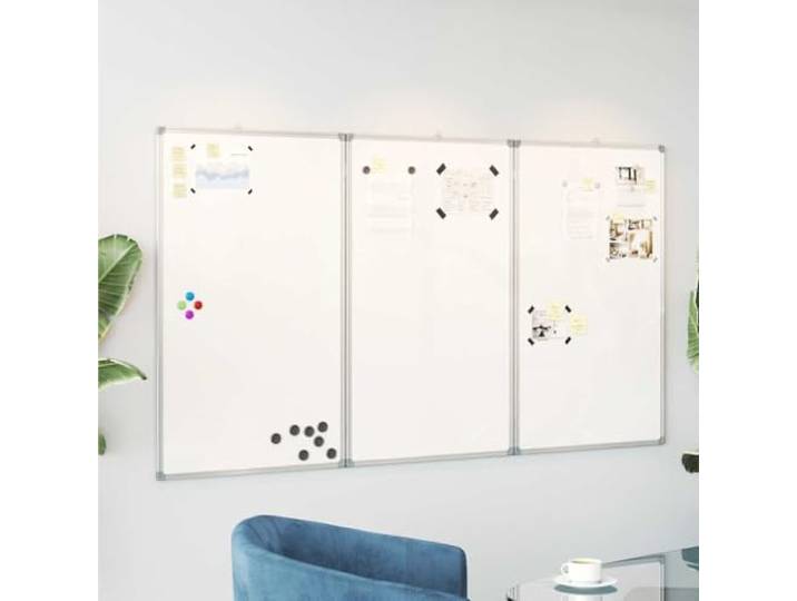 KGCRYUWED Klappbare Magnetische Whiteboard 120x100 cm Aluminium Rahmen Beschreibbare Oberfläche, 3 Paneele, Mit Haken zur Montage