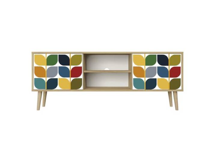 Healancy Biomedical TV Schrank mit Türen - Kommode - Fernsehschrank - Lowboard - Fernsehtisch - Wohnzimmer Möbel - Board mit Stauraum - Tisch - Sideboard - Fernsehrregal Riva-Eiche