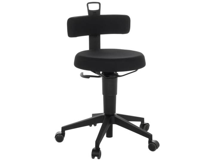 Mid.you Bürohocker, Schwarz, Drehkreuz, 40x74-86x46 cm, Büromöbel, Bürostühle, Bürohocker