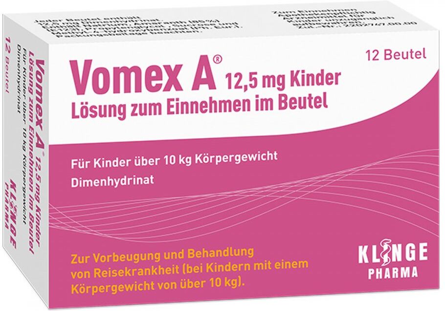 Vomex A 12,5 mg Kinder Lösung zur, zum einnehmen im Beutel