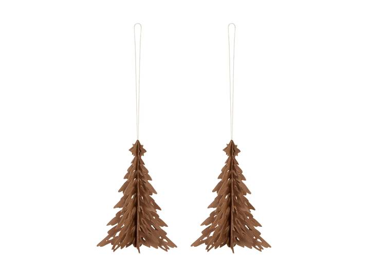 Cooee Design Suspension décorative Paper Pinetree lot de 2 Café