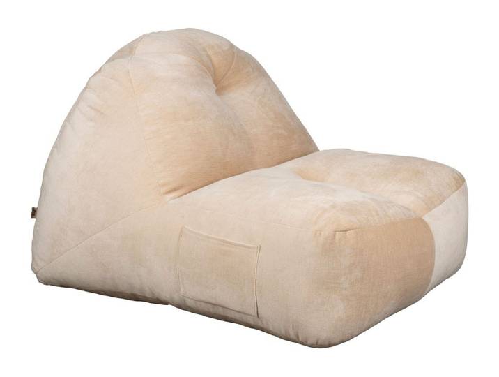 Loungesessel Tombag von Dutchbone, Sitzsack in Beige mit Samtbezug