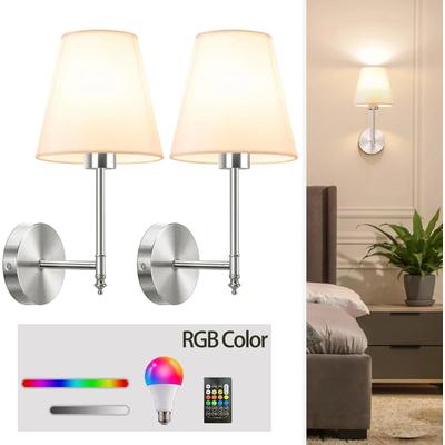 Uplift Picks FestivaGlow Removable Rechargeable Bulb Wall Sconce silver 2 Pcs