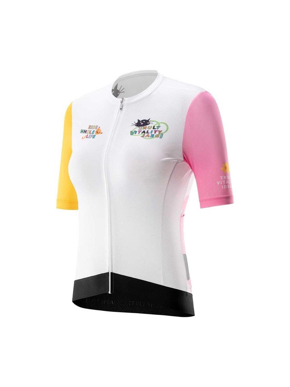 Rockbros 15210005005 L Women's Cycling Jersey with Print - White