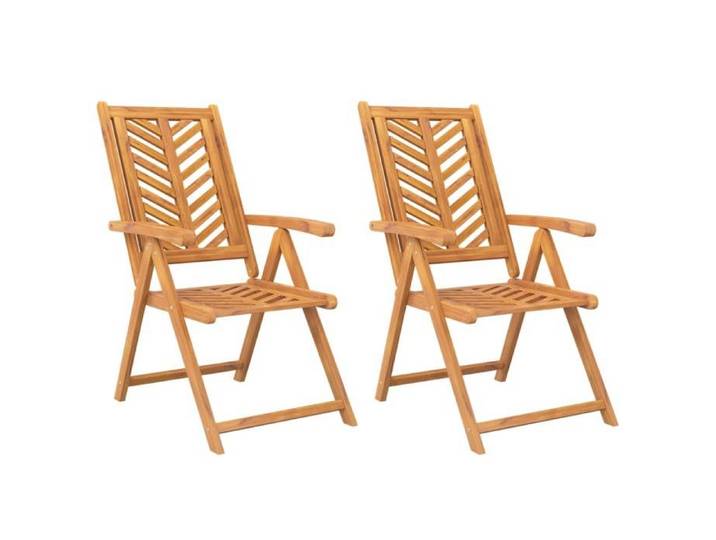 SALE 2026 Chaises de jardin - CITY GARDEN - Extérieur - inclinables lot de 2 - bois massif d'acacia 57x72x84/90/96/105/109cm 17 Kg
