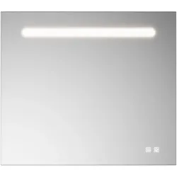 burgbad Eqio Leuchtspiegel mit LED-Beleuchtung, 1 Sensorschalter, Handyhalter, 800x30x700mm, SIIX080PN258