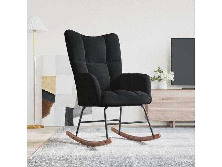 SALE 2024  Fauteuil Salon JMS - Chaise à bascule Chaise à bascule Noir Velours ABHT 6315553