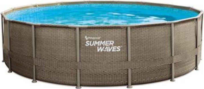 Summer Waves Zwembad Elite Frame 488 X 122 cm Dark Triple Basketweave + zandfilterpomp