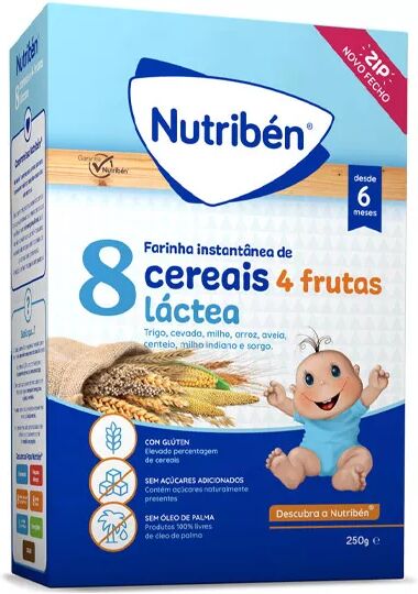 Nutribén Harina 8 Cereales 4 Frutas Leche 250g