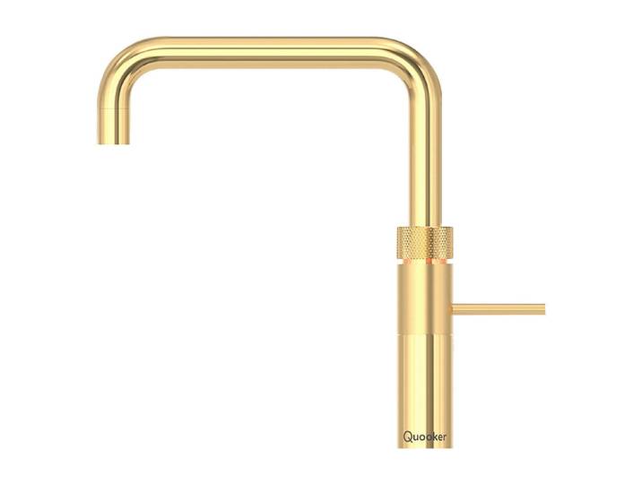 Quooker Küchenarmatur Fusion Square, Gold, Metall, 4x29.1x25.1 cm, Made in Europe, flexible Anschlussschläuche, Keramikkartusche, Kindersicherung, Trinkwassersystem, für kochendes Wasser geeignet, Sprudelwasser geeignet, Küchen, Küchenausstattung, Küchenarmaturen
